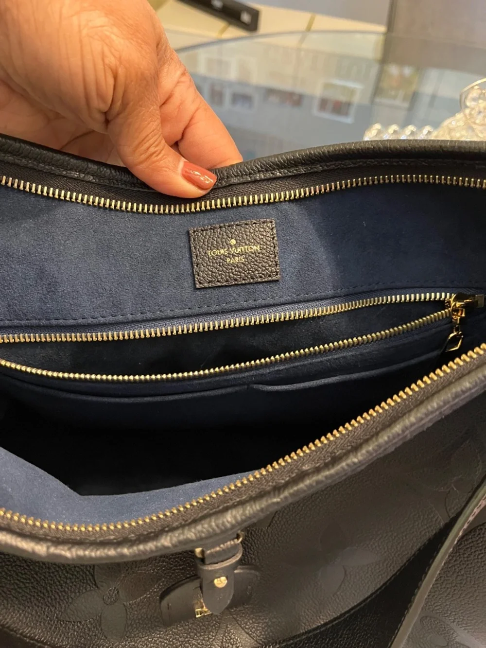 Louis Vuitton Monogram Empreiente CarryAll PM in Black Noir